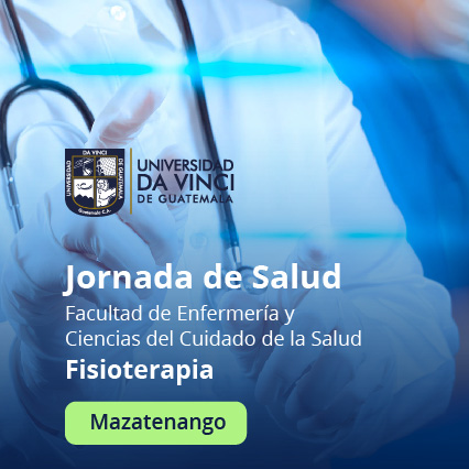 Imagen de un medico con un degrade encima, con letras de Jornada de Salud y etiqueta de mazatenango.