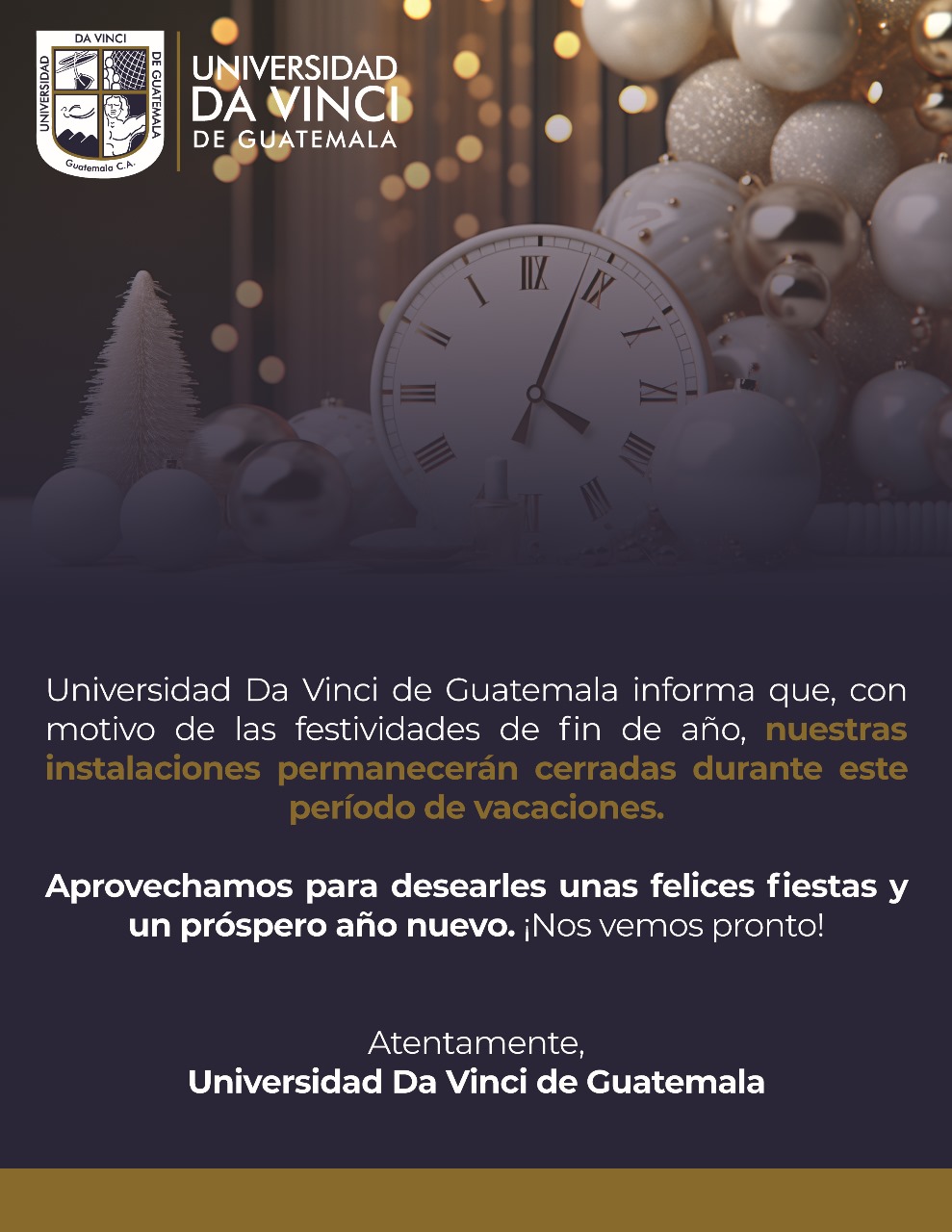 Festividades de fin de año | Universidad da Vinci de Guatemala